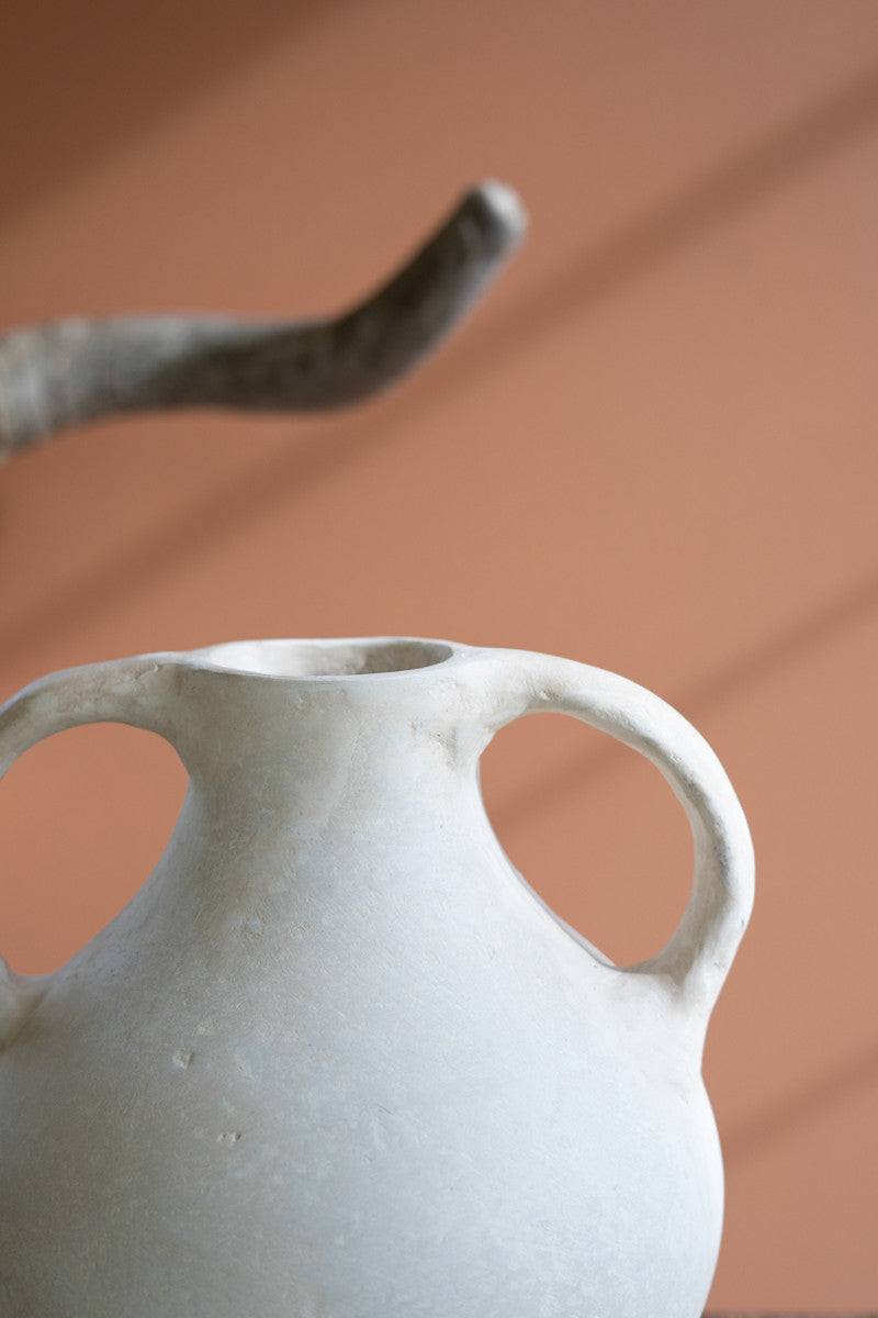 Paper Mache Vase with Two Handles