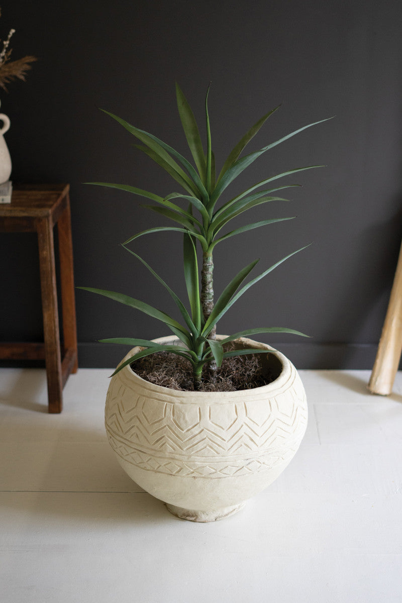 Large Round Paper Mache Planter