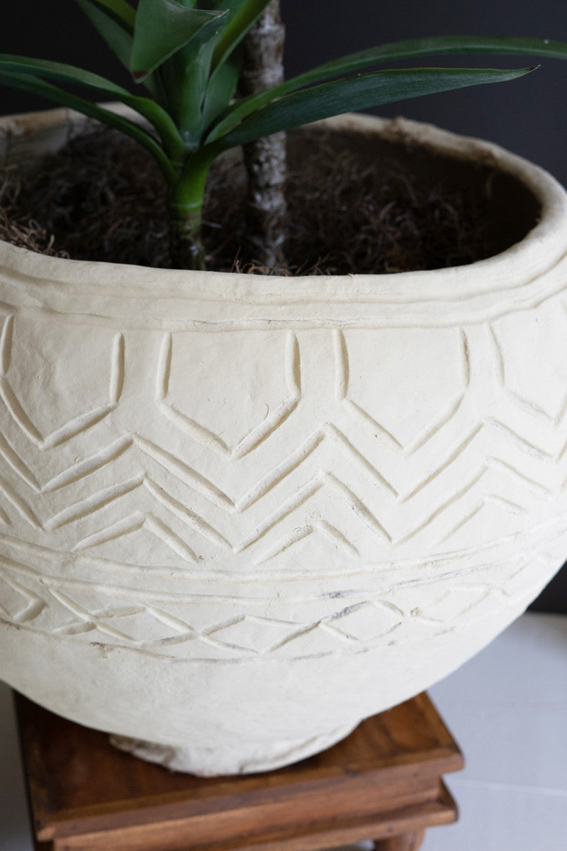 Large Round Paper Mache Planter