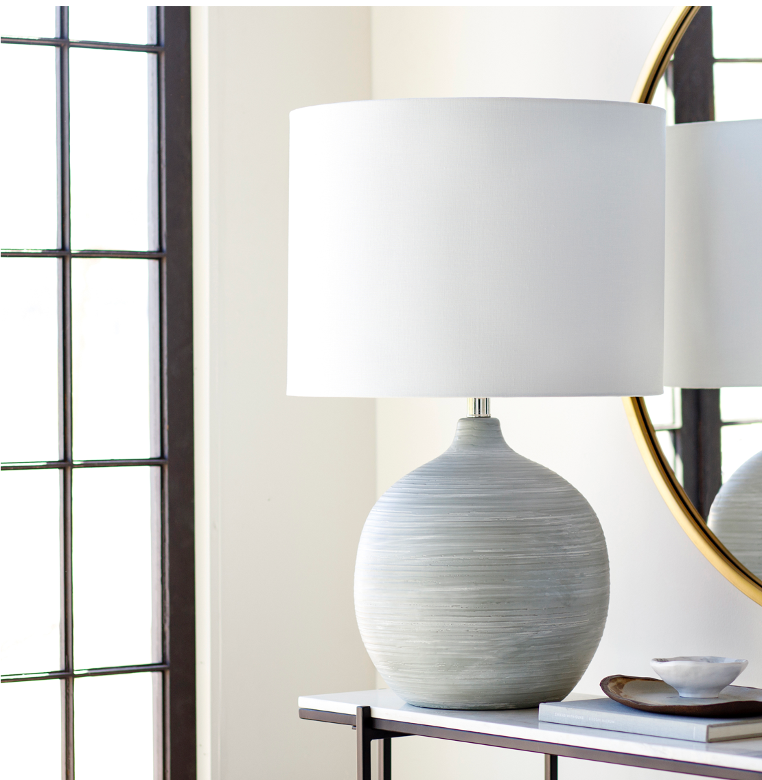 Burke Light Gray Table Lamp