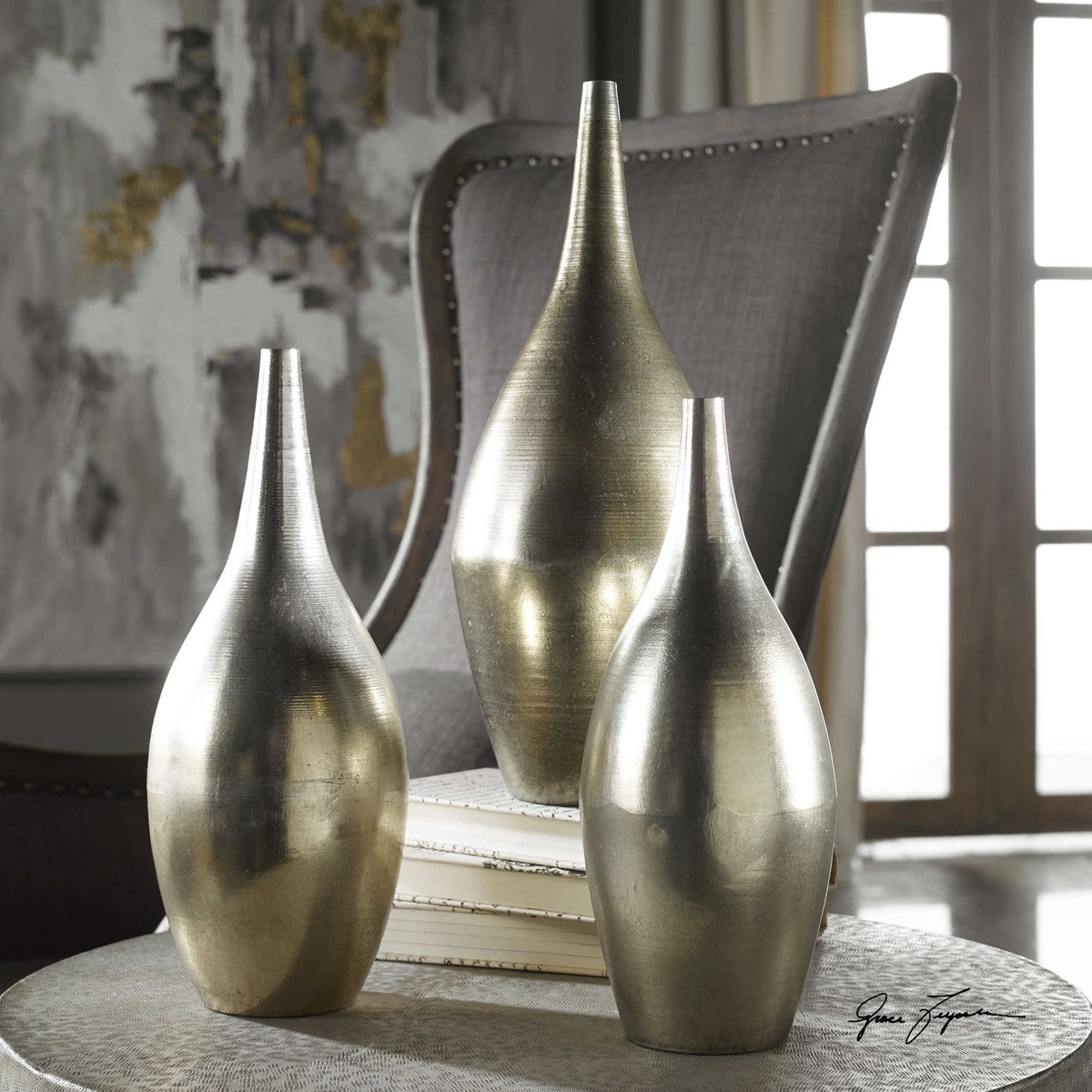 Rajata Vases Set of 3