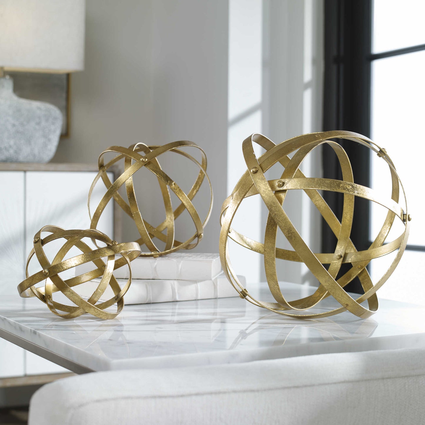 Stetson Spheres, Gold Set of 3