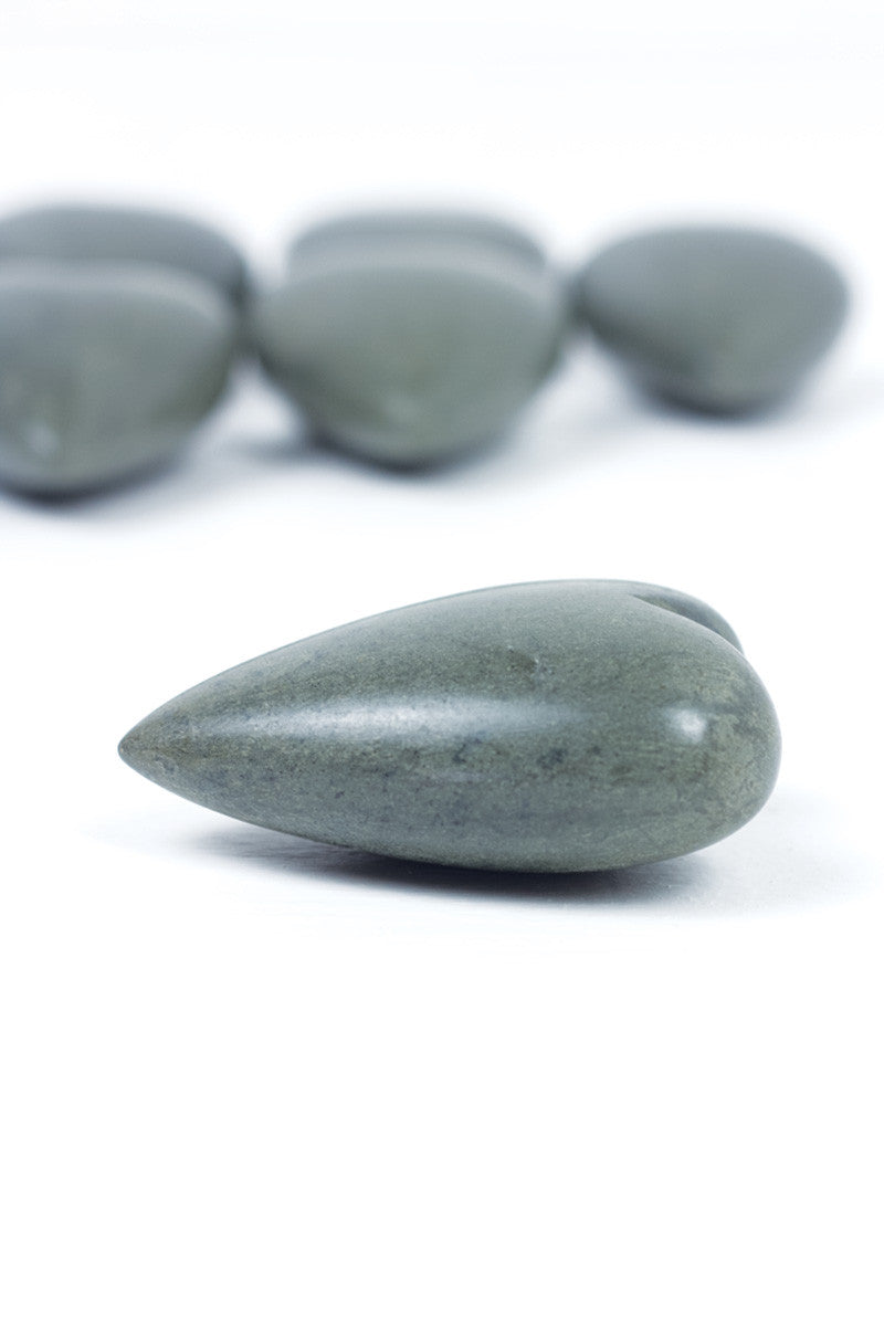 Hand Carved Stone Hearts-Dark Grey-Set Of Six