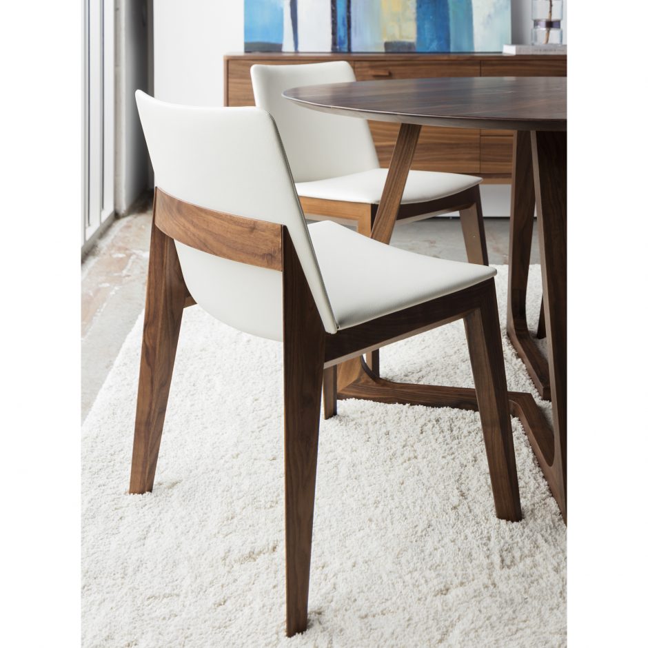 Deco Dining Chair In White PVC Set Of 2