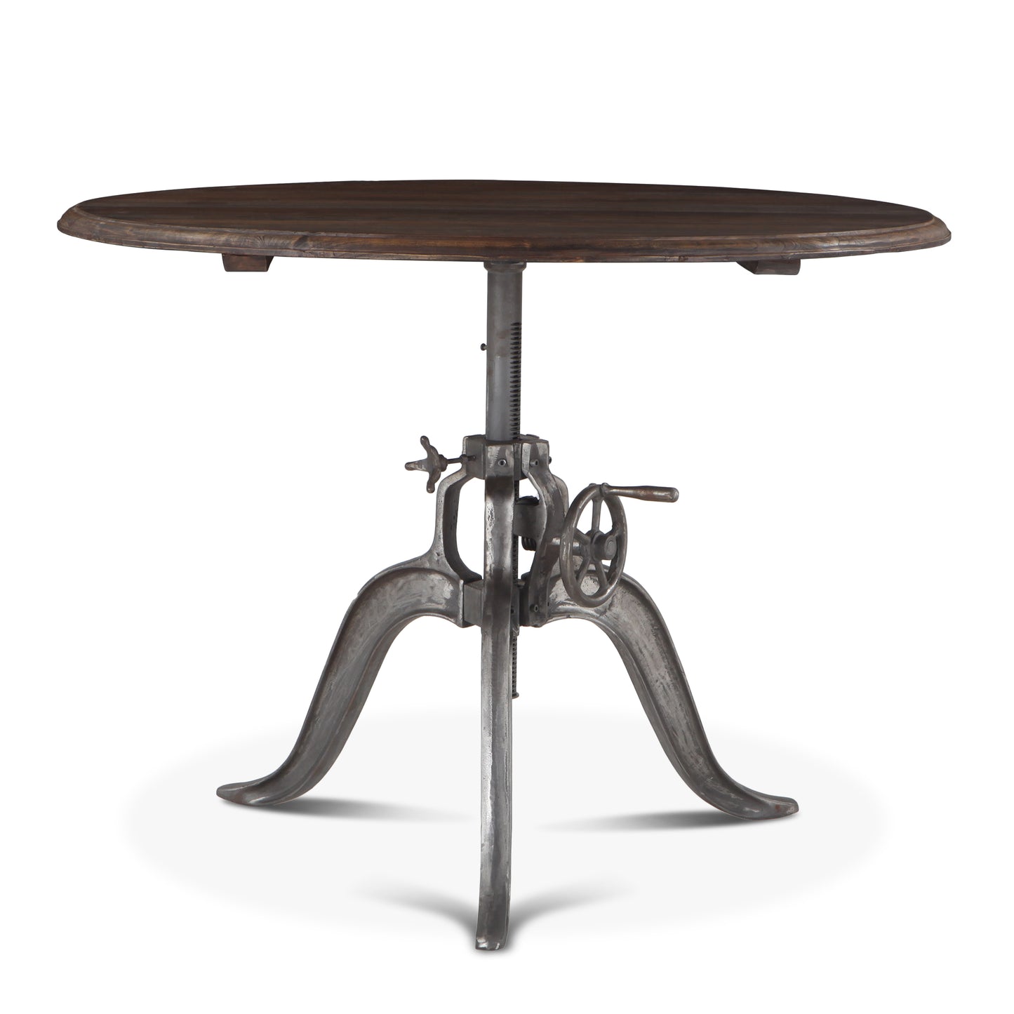 Industrial Loft 48" Adjustable Round Dining Table Weathered Gray