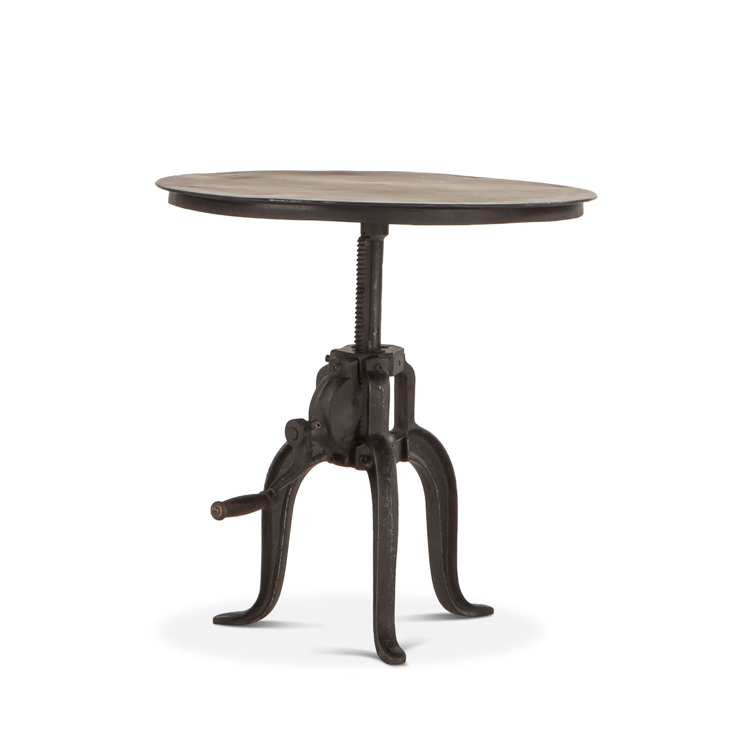 Industrial Loft 24" Adjustable Round Table Matte Black