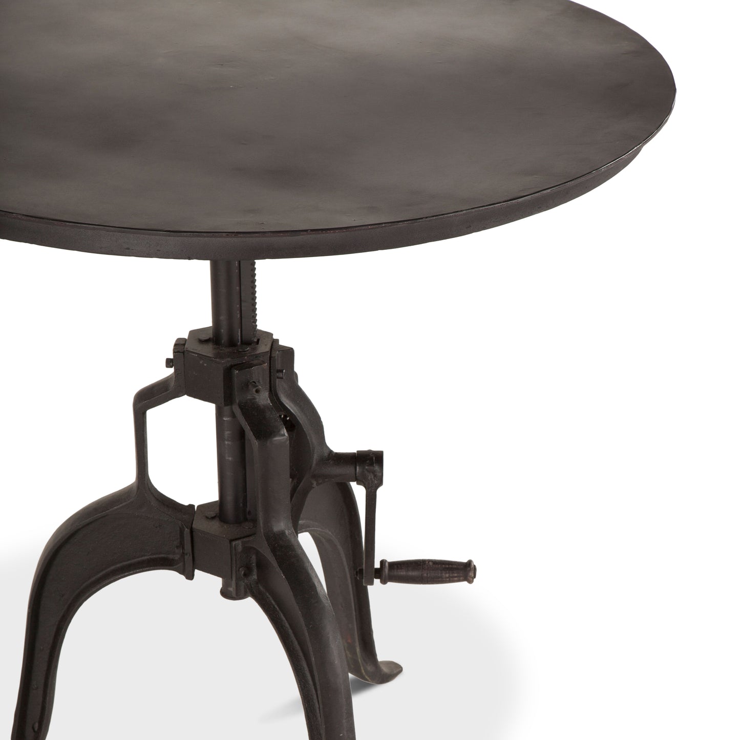 Industrial Loft 30" Adjustable Round Side Table in Matte Black