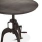 Industrial Loft 36" Adjustable Round Side Table in Matte Black