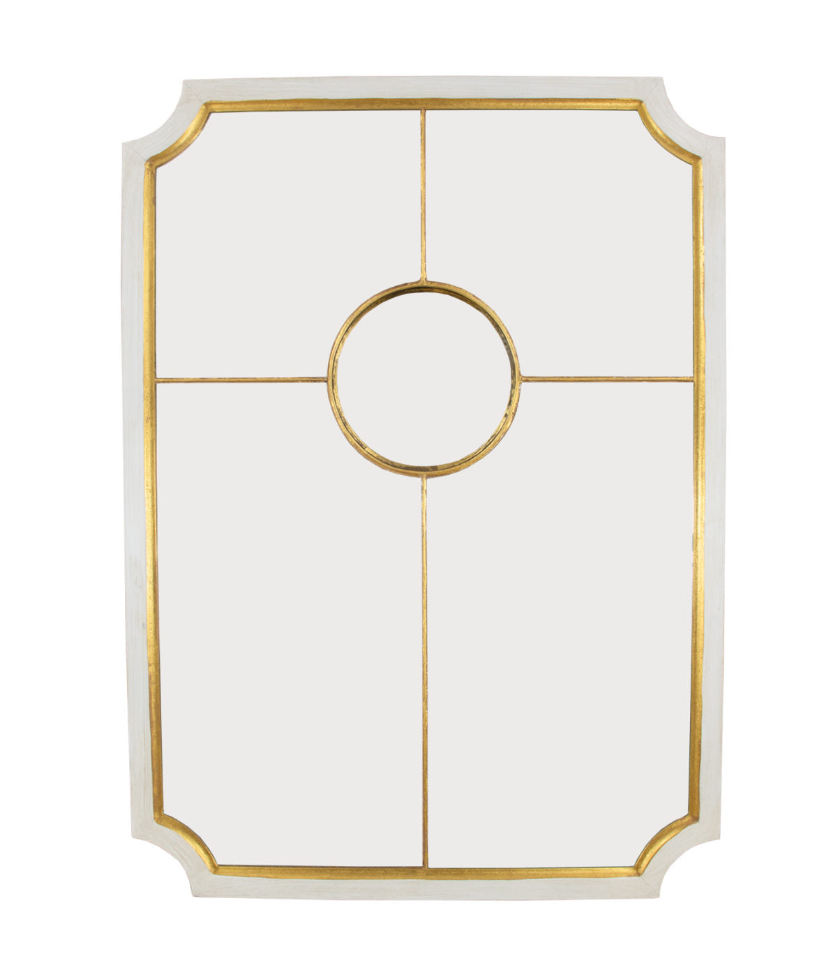 White and Gold Sectional Mirror
