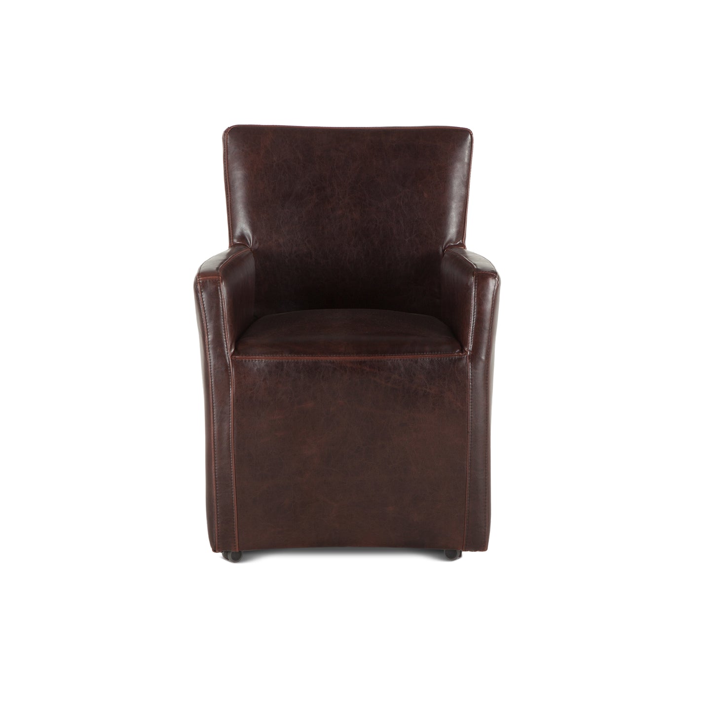 Peabody Brown Leather Wheeled Armchair SKU G201-646-530-47