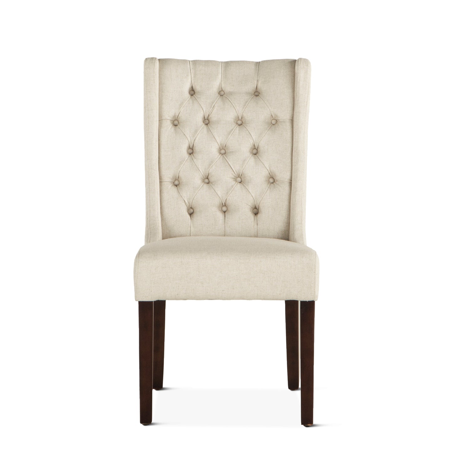 Lara Dining Chair Off White with Dark Legs
