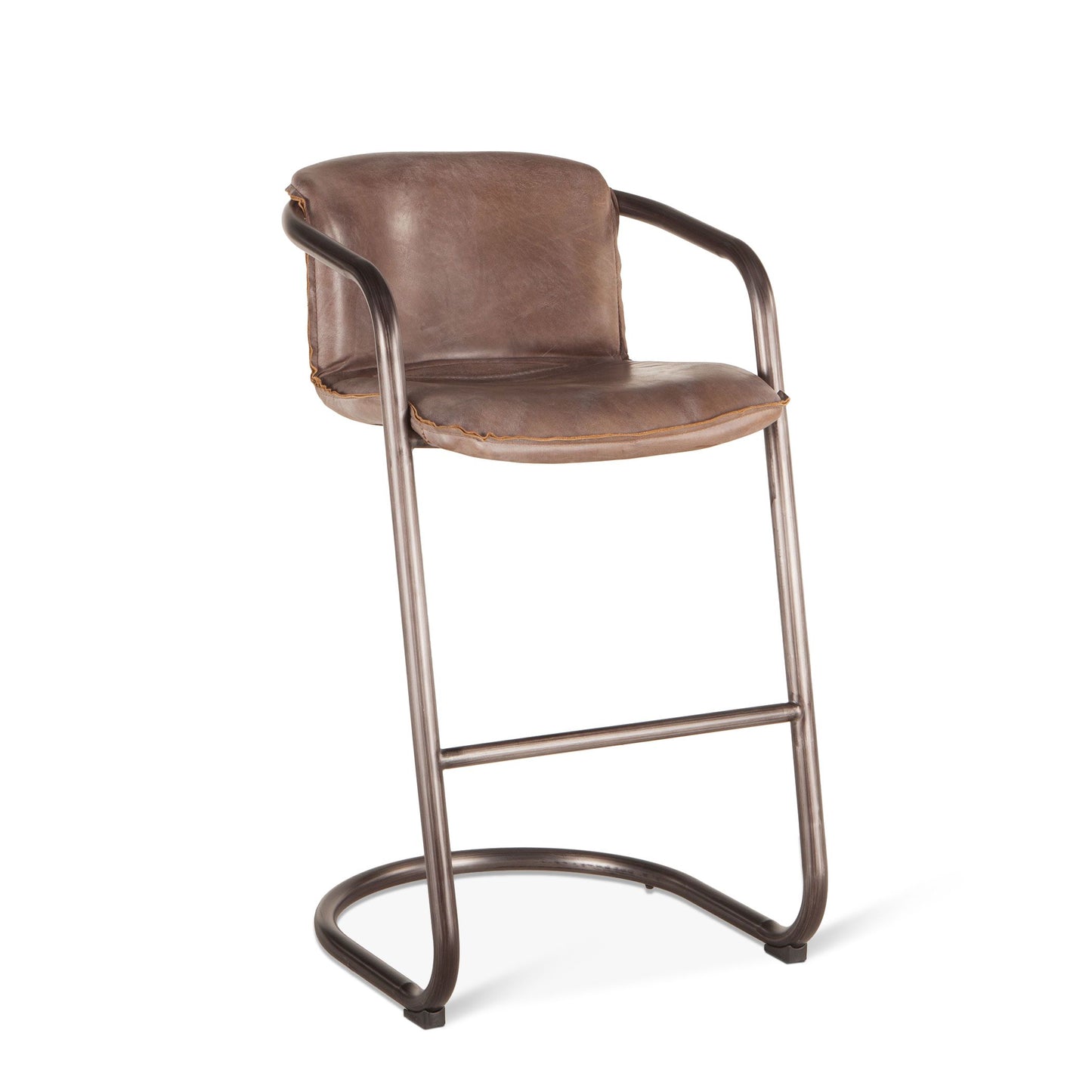 Portofino Leather Bar Chair Jet Brown
