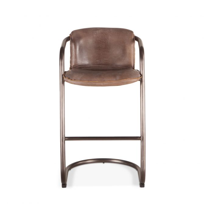 Portofino Leather Bar Chair Jet Brown
