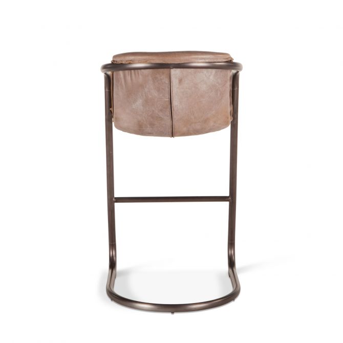 Portofino Leather Bar Chair Jet Brown