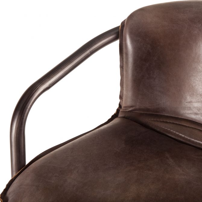 Portofino Leather Bar Chair Jet Brown