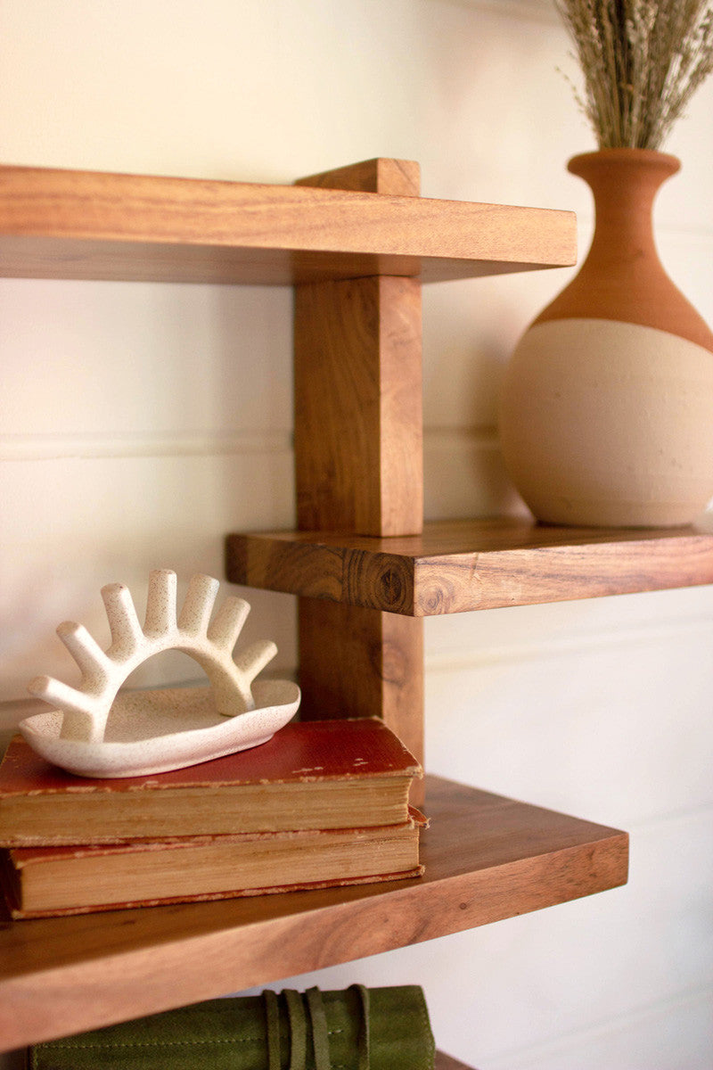 Acacia Wood Quad Level Shelf