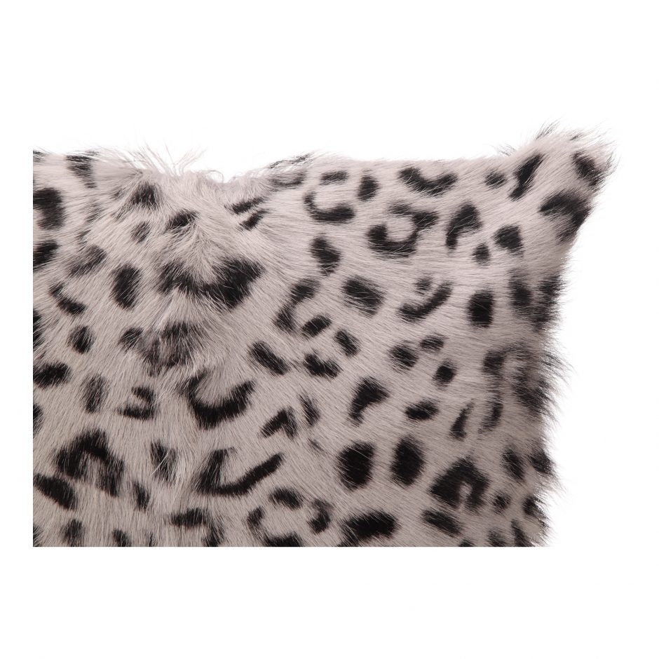Spotted Goat Fur Pillow Grey Leopard