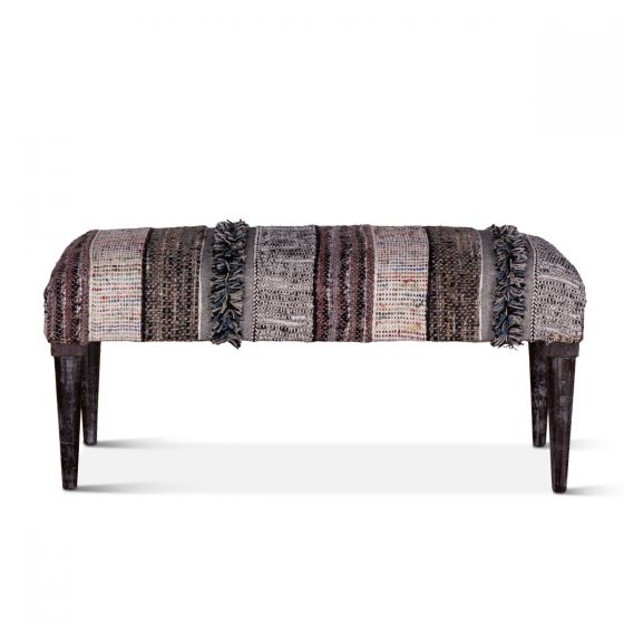 Marrakech Bench 42" Fluffy Black FMK-BN42-FB - Yanni Custom