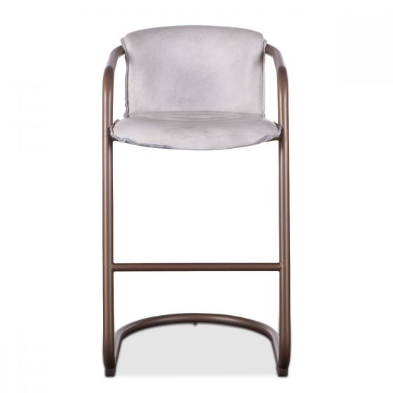 Portofino Leather Bar Chair Vintage White GPF-BC22VW - Yanni Custom