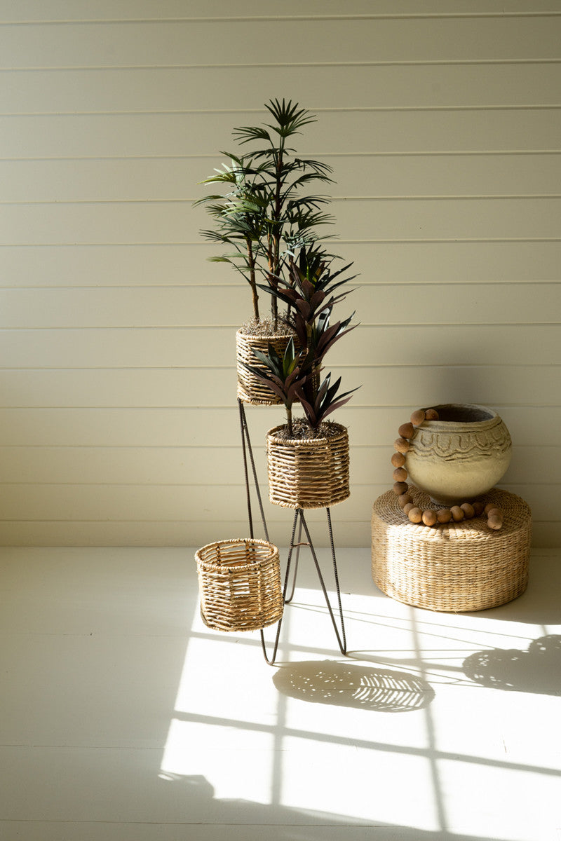 Three-Tiered Seagrass Plant Stand
