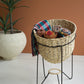 Woven Seagrass Display Basket with Angled Metal Stand