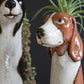 Set of 2 Ceramic Dog Planters
