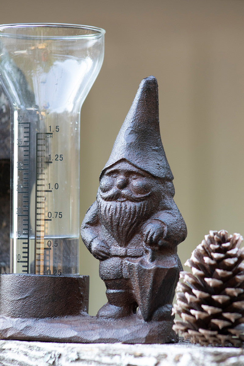 Cast Iron Garden Gnome Rain Gauge