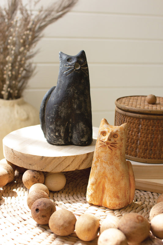 Set of 2 Clay Cats