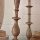 Set of 2 Mango Wood Candle Stands