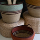 Set of 3 Colorful Seagrass Storage Baskets with Handles
