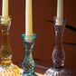 Set of 6 Glass Taper Candle Holders