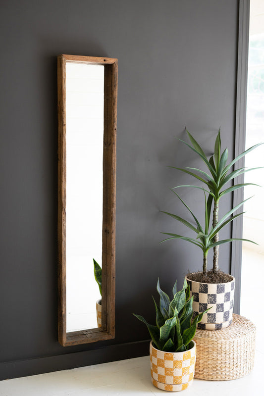 Recycled Wood Shadow Box Framed Mirror
