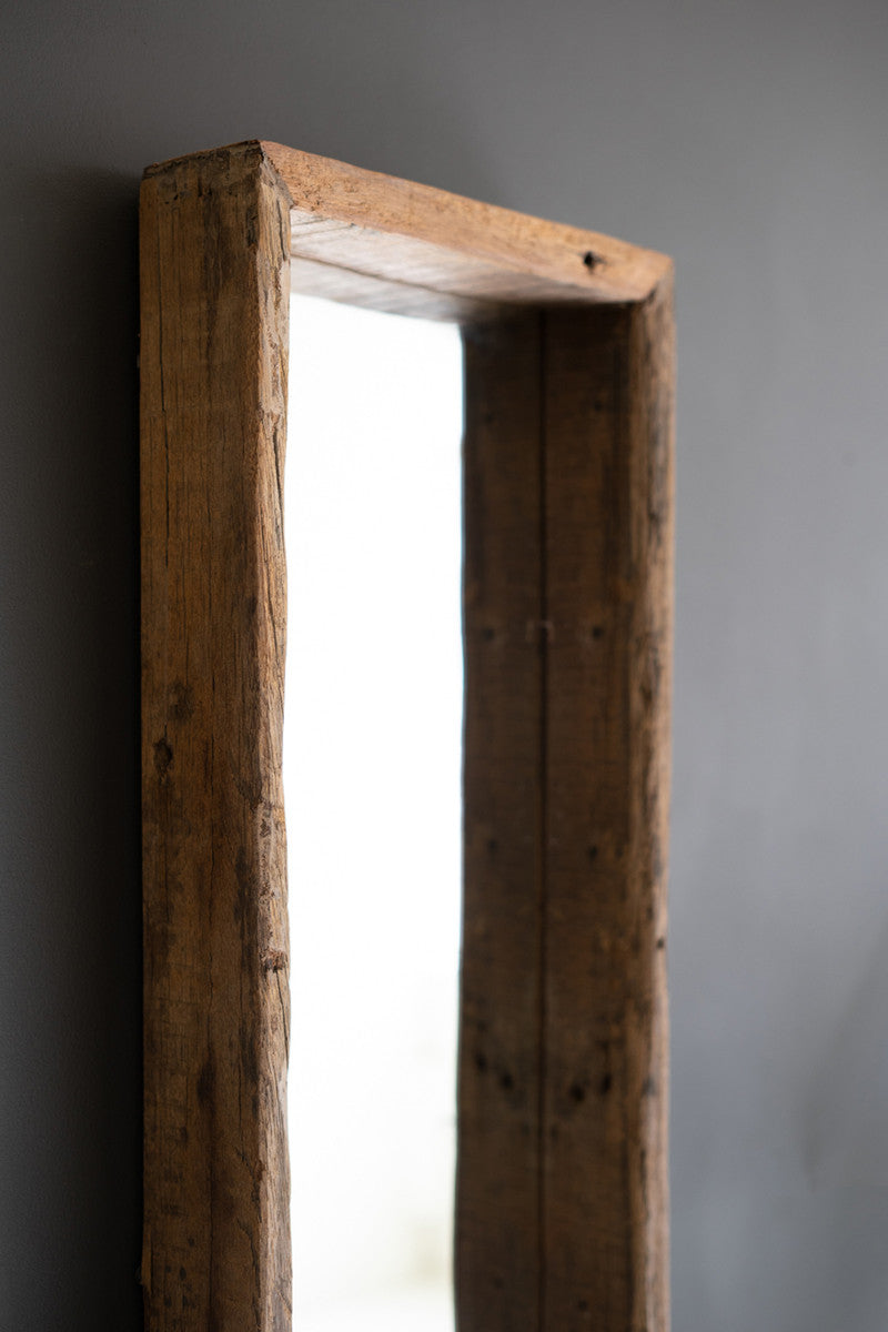 Recycled Wood Shadow Box Framed Mirror