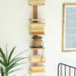 Acacia Wood Six-Tiered Vertical Shelf
