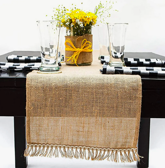 Burlap Lace Table Runner