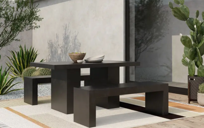 Aurelius 2 Outdoor Dining Table Black