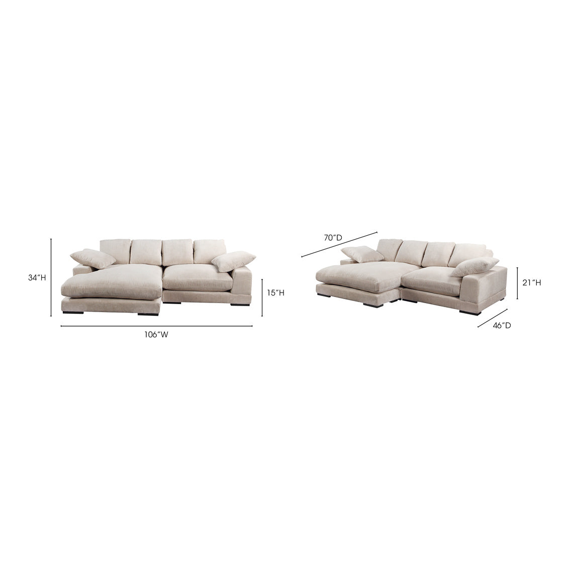 Plunge Sectional Cappuccino TN-1004-14
