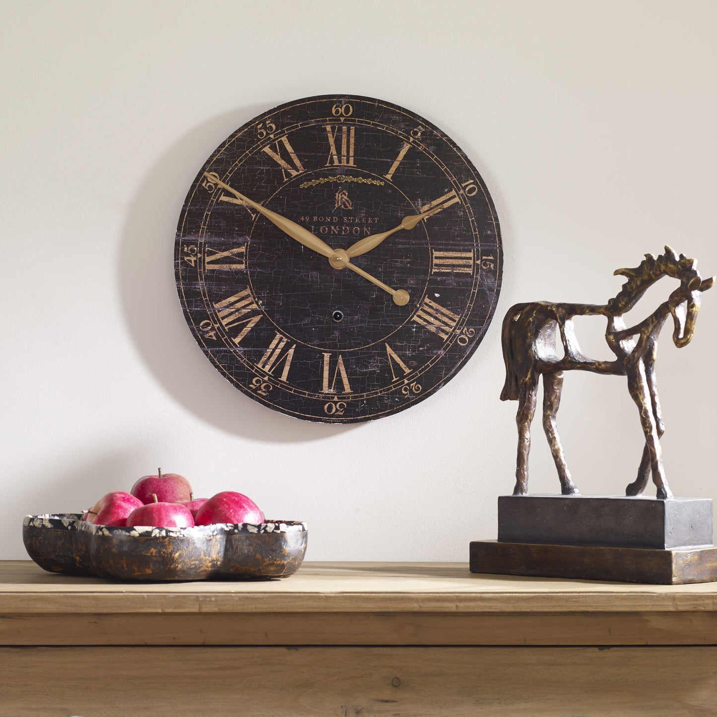 Bond Street 18" Black Wall Clock 06029