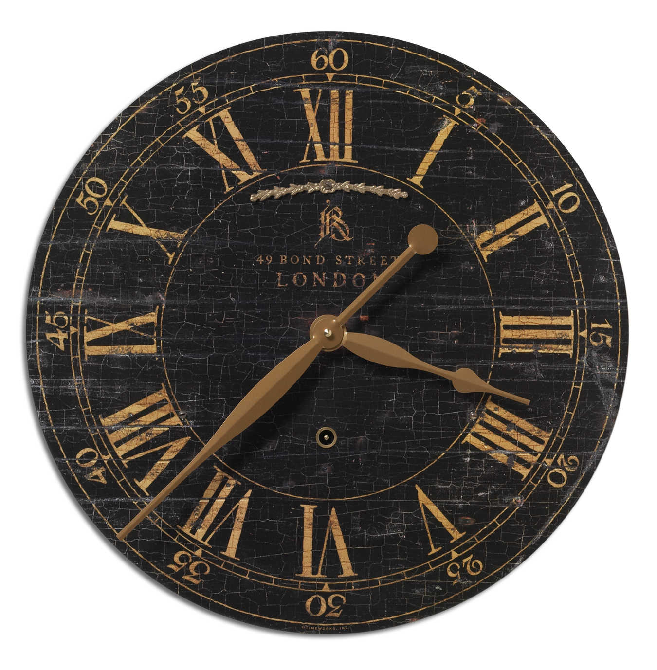 Bond Street 18" Black Wall Clock 06029