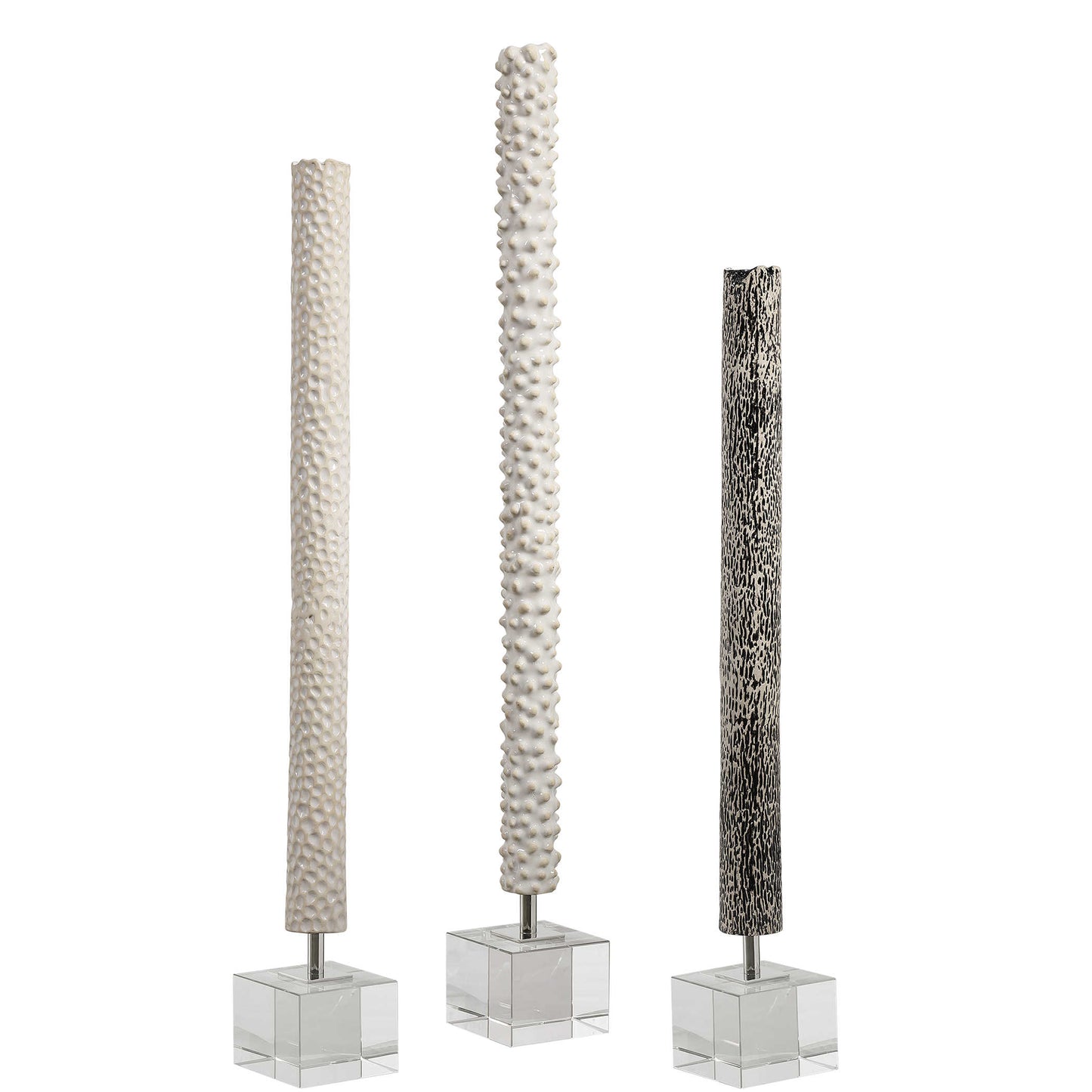 Makira Sculptures Set of 3 - White