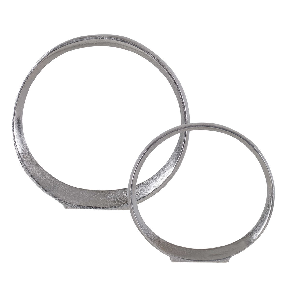 Orbits Ring Sculptures Nickel, Set of 2