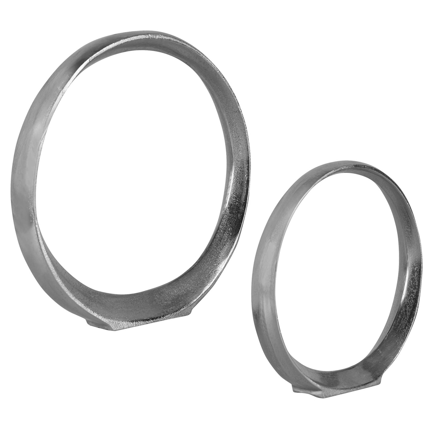 Orbits Ring Sculptures Nickel, Set of 2