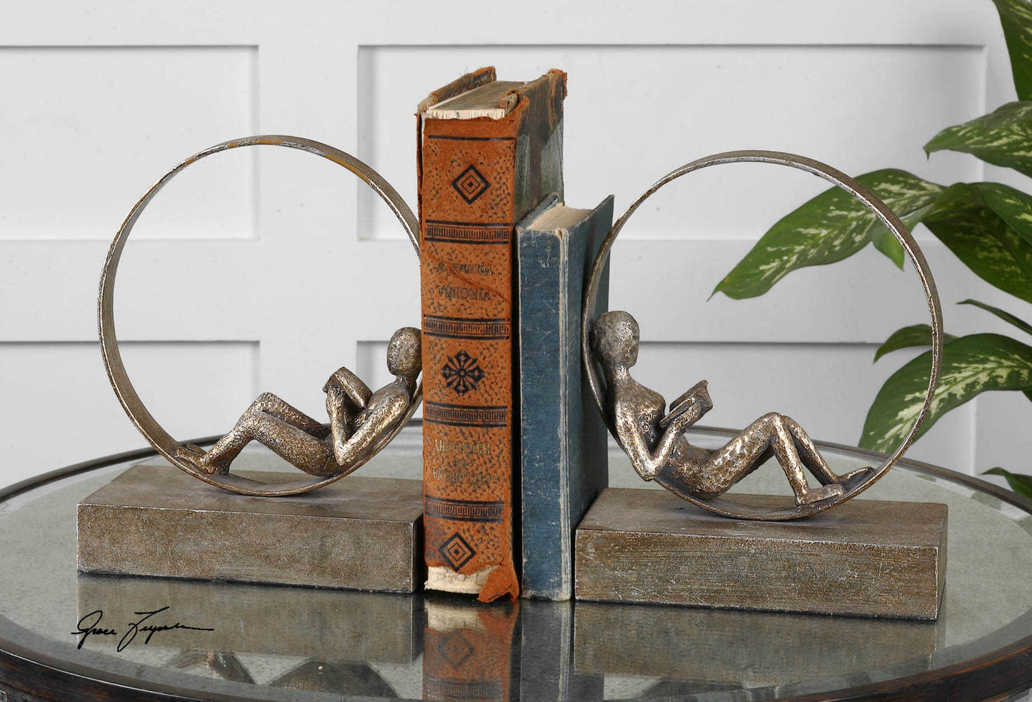 Lounging Reader Bookends Set of 2