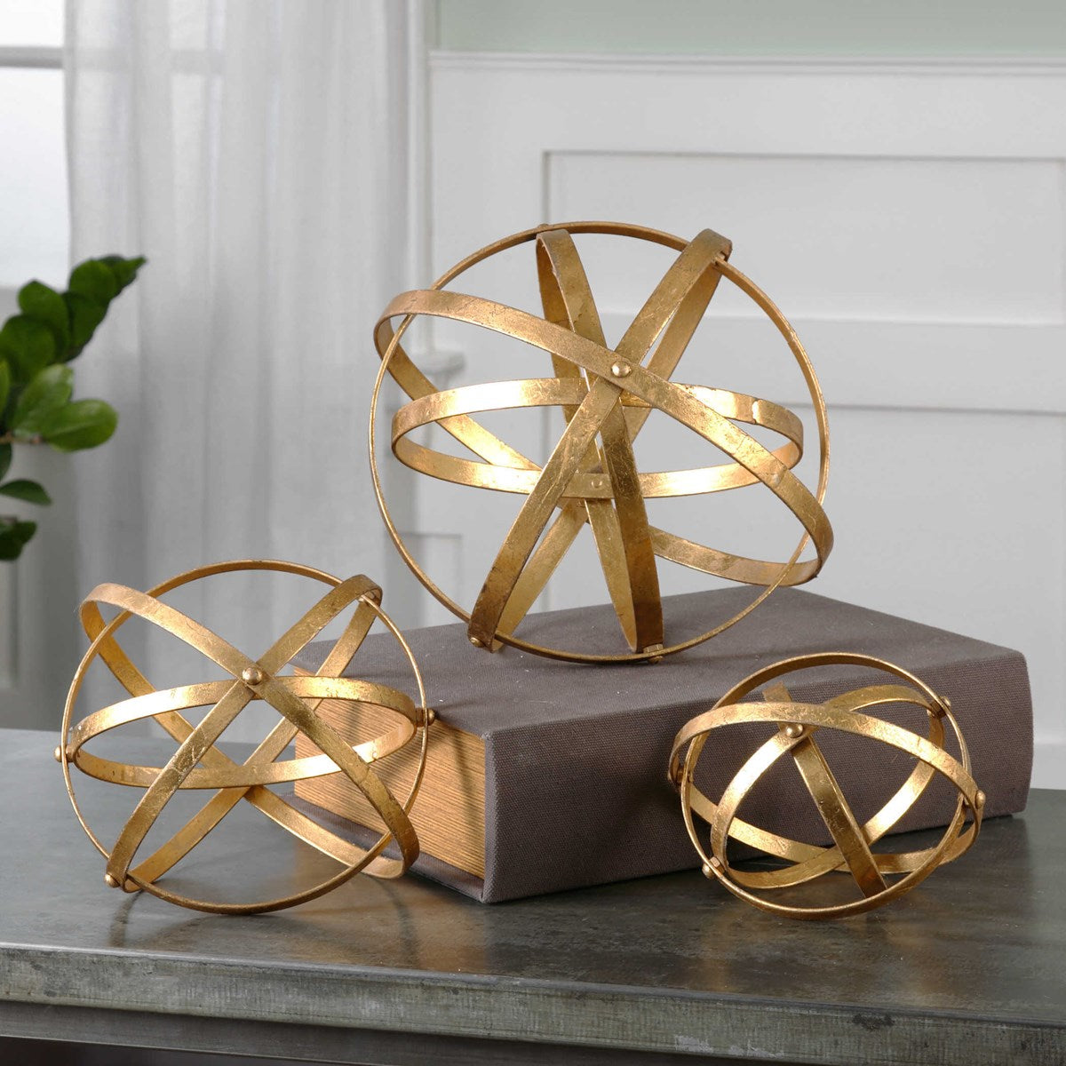 Stetson Spheres, Gold Set of 3