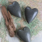 Hand Carved Stone Hearts-Dark Grey-Set Of Six
