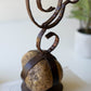 Sister Clara's Metal Peace Dove on Caged Rock Base