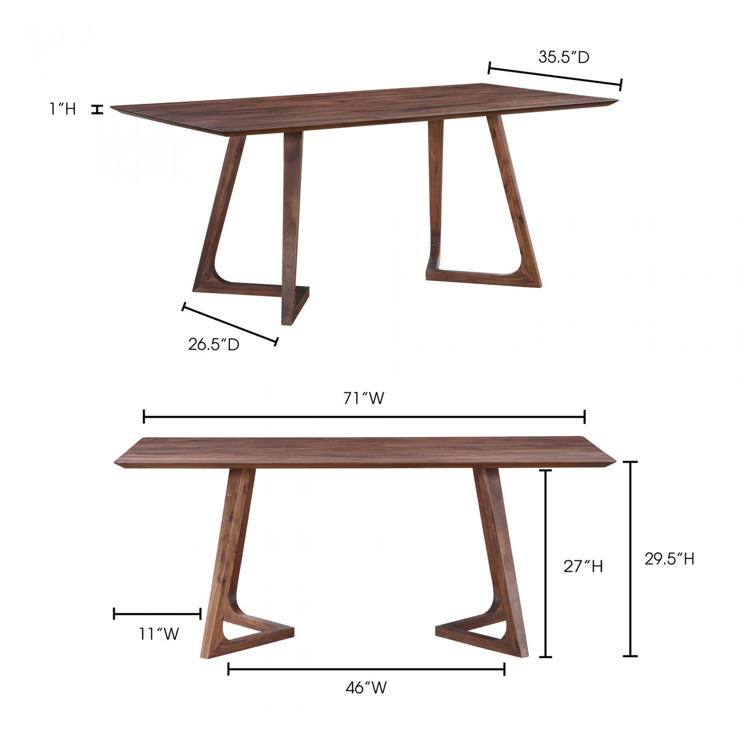 Godenza Dining Table Rectangular Walnut CB-1004-03