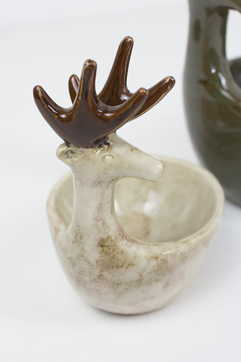 Ceramic Deer Bowls Set Of Three