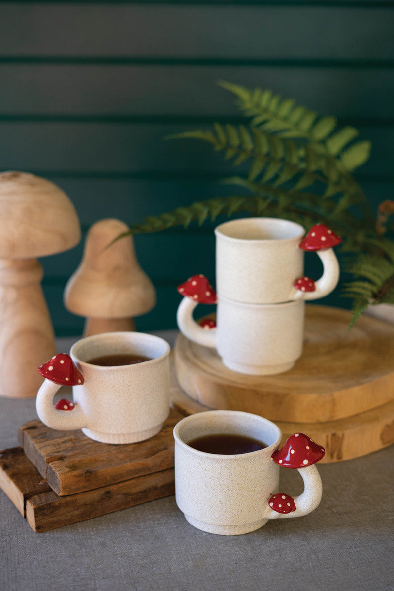 Ceramic Mushroom Mug Set of 4