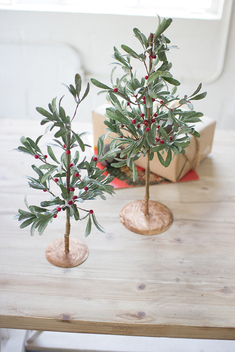 Artificial Mistletoe Trees, Set Of Two